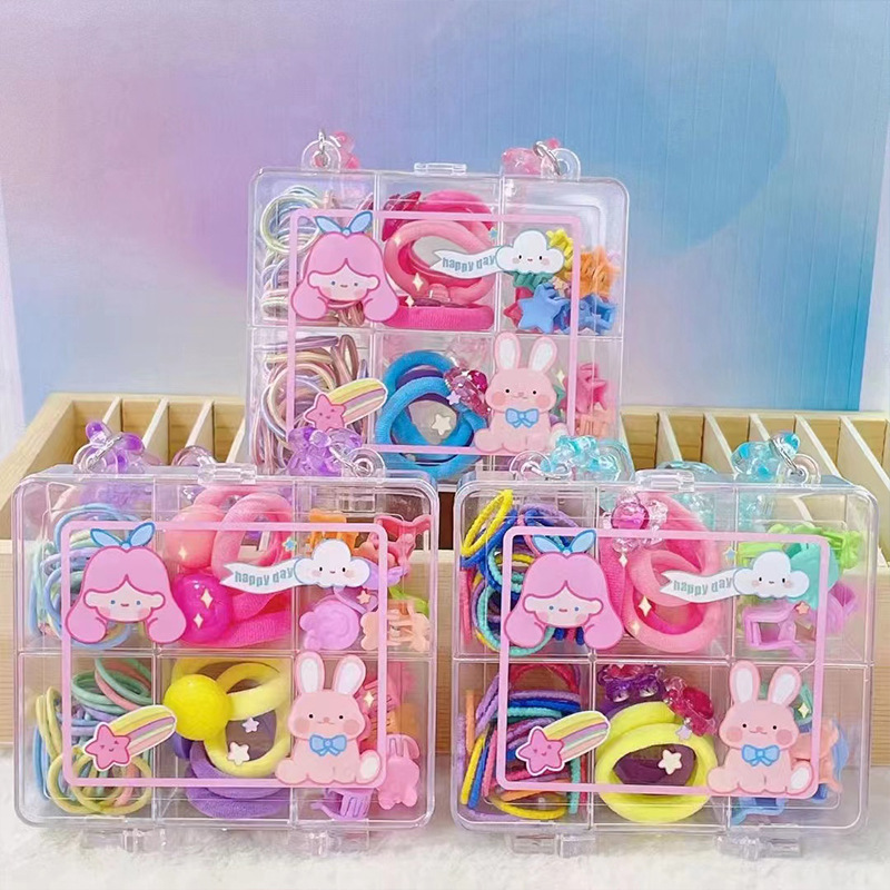 Colorful Creative Kid's Handbag Jewelry Box Cute Baby Barrettes Korean Princess Claw Clip Does Not Hurt Hair Rubber Bands Batch