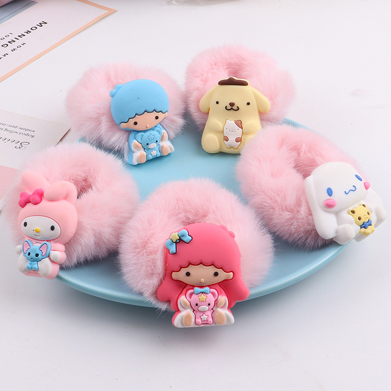 New Cute Sweet Plush Hair Band Colorful Fur Hair Rope All-Match Hair Tie Rope Rubber Band Girl Hair Accessories Wholesale