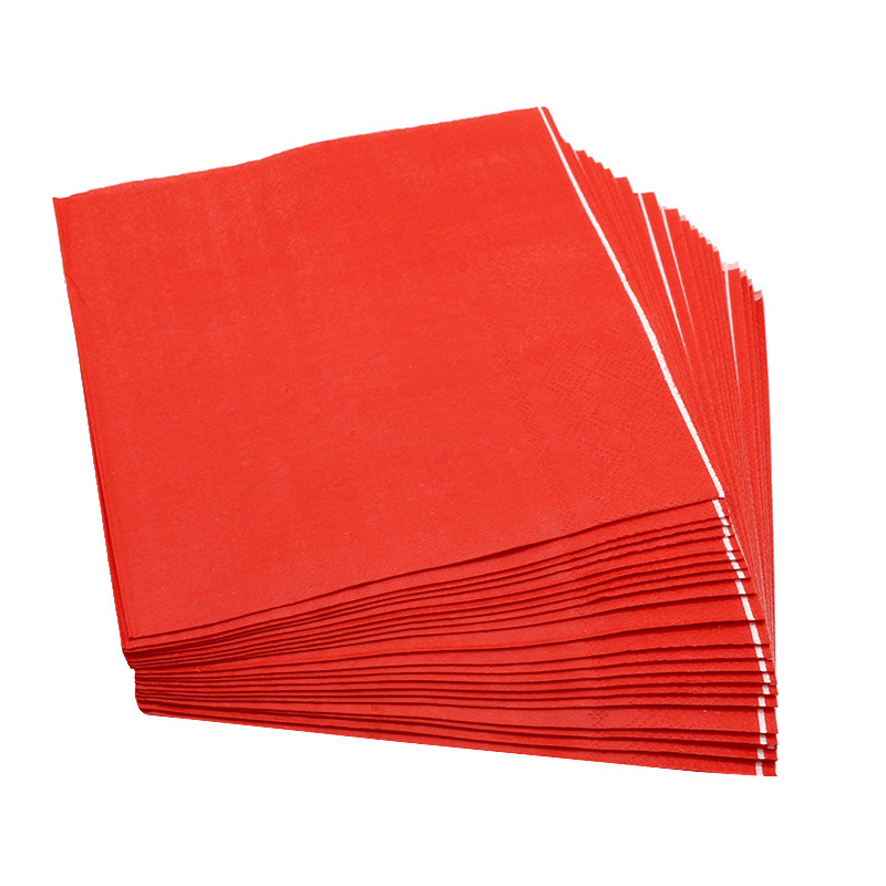 Colored Napkin Air-Laid Paper Knife and Fork Bag Napkin Factory Dyed Tissue Printing Tissue Napkin Wholesale