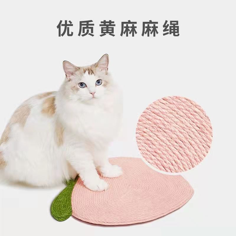 Orange Peach Sucker Cat Scratch Board Sisal Cat Scratching Pad Wall Sticker Wear-Resistant Scratch-Resistant Scratching Board Space-Saving Cat Toy