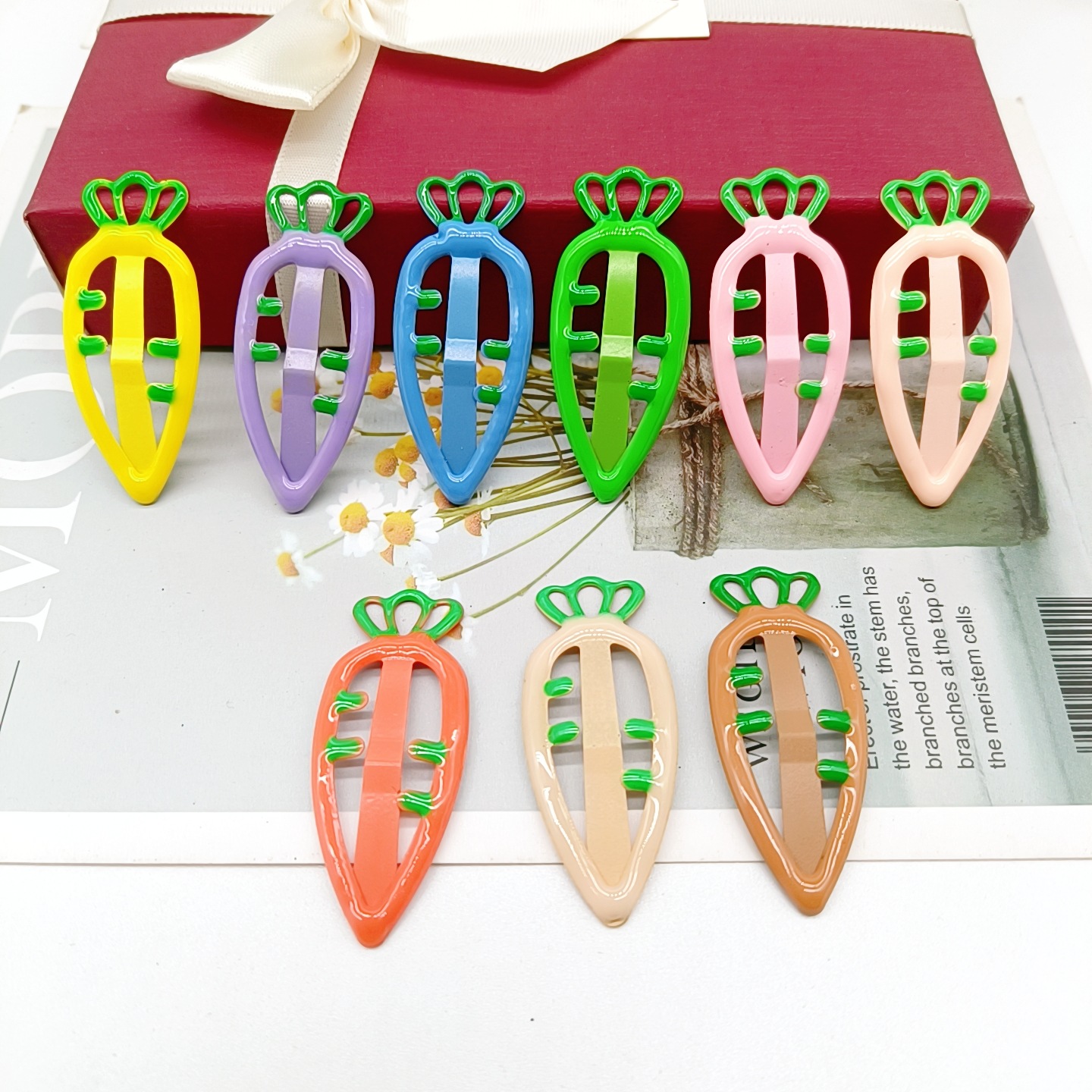 新款可爱儿童发夹发饰胡萝卜糖果色发卡女孩bb夹刘海夹头饰批发