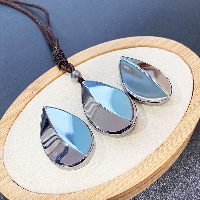 晶尧太赫兹吊坠水滴叶子挂坠太赫兹石情侣款钛赫兹多晶硅矿石挂件