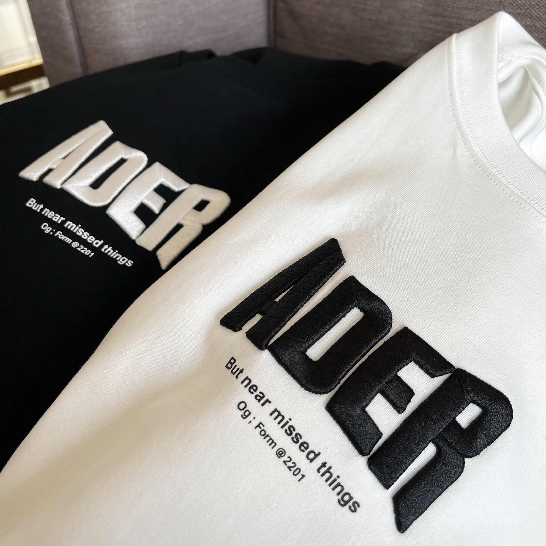 ader短袖t恤女韩版圆领宽松潮牌简约时尚纯棉字母刺绣男t恤短袖