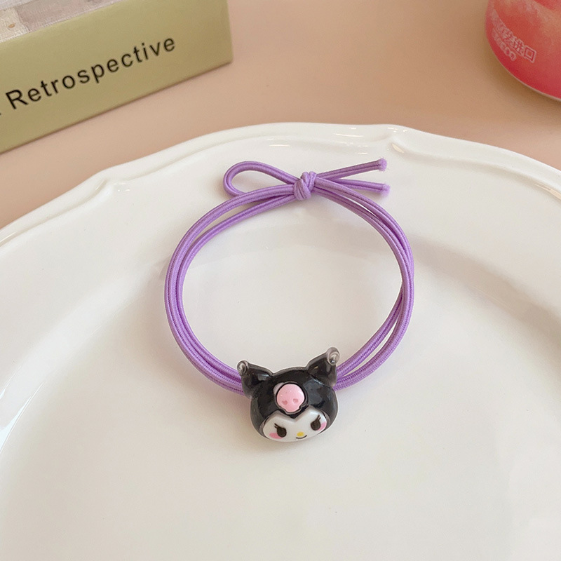 2023 New Trending Cartoon Headband Cute Icy Children's Hair String Melody Does Not Hurt Hair Color Elastic Hair Ring