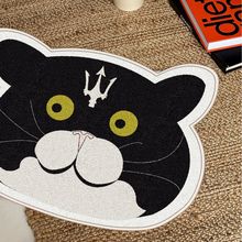 ins风卡通家居准时出现的小猫创意设计可爱猫头吸水防滑地垫浴室