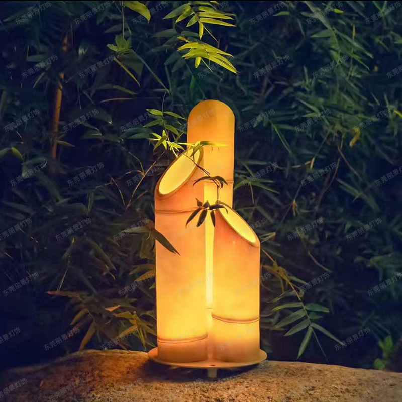 树脂竹子灯仿真竹筒灯户外公园景区亮化草坪庭院装饰竹节灯景观灯