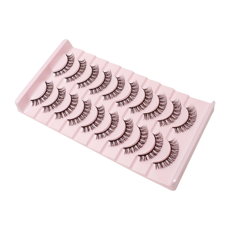 Dingsen False Eyelashes Factory Cross-Border Stable Supply 10 Pairs DD Warped Holiday Eyelashes Russian Volume Set