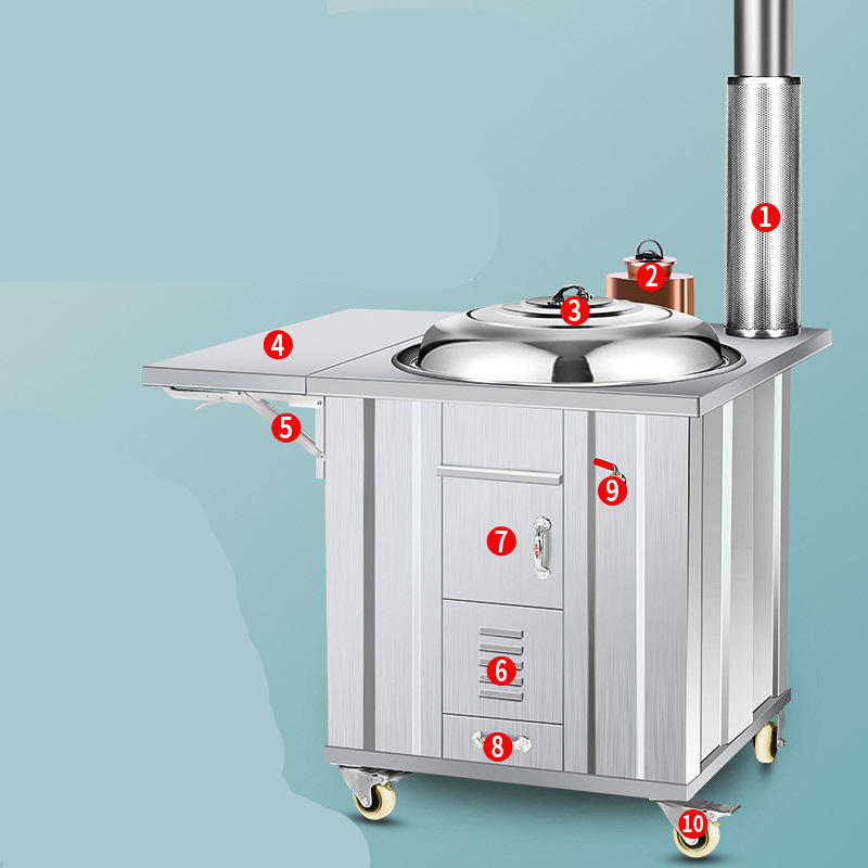 柴火灶批发农村家用烧木柴土灶台不锈钢室内无烟大锅台节能炉子