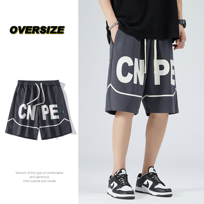 Pants Men's Summer New National Fashion Fifth Pants Teenagers Student Letters Printed Loose Leisure Workwear Shorts