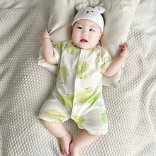 婴儿短袖连体衣婴幼儿衣服宝宝夏装小孩0-6-12月夏季哈衣爬服