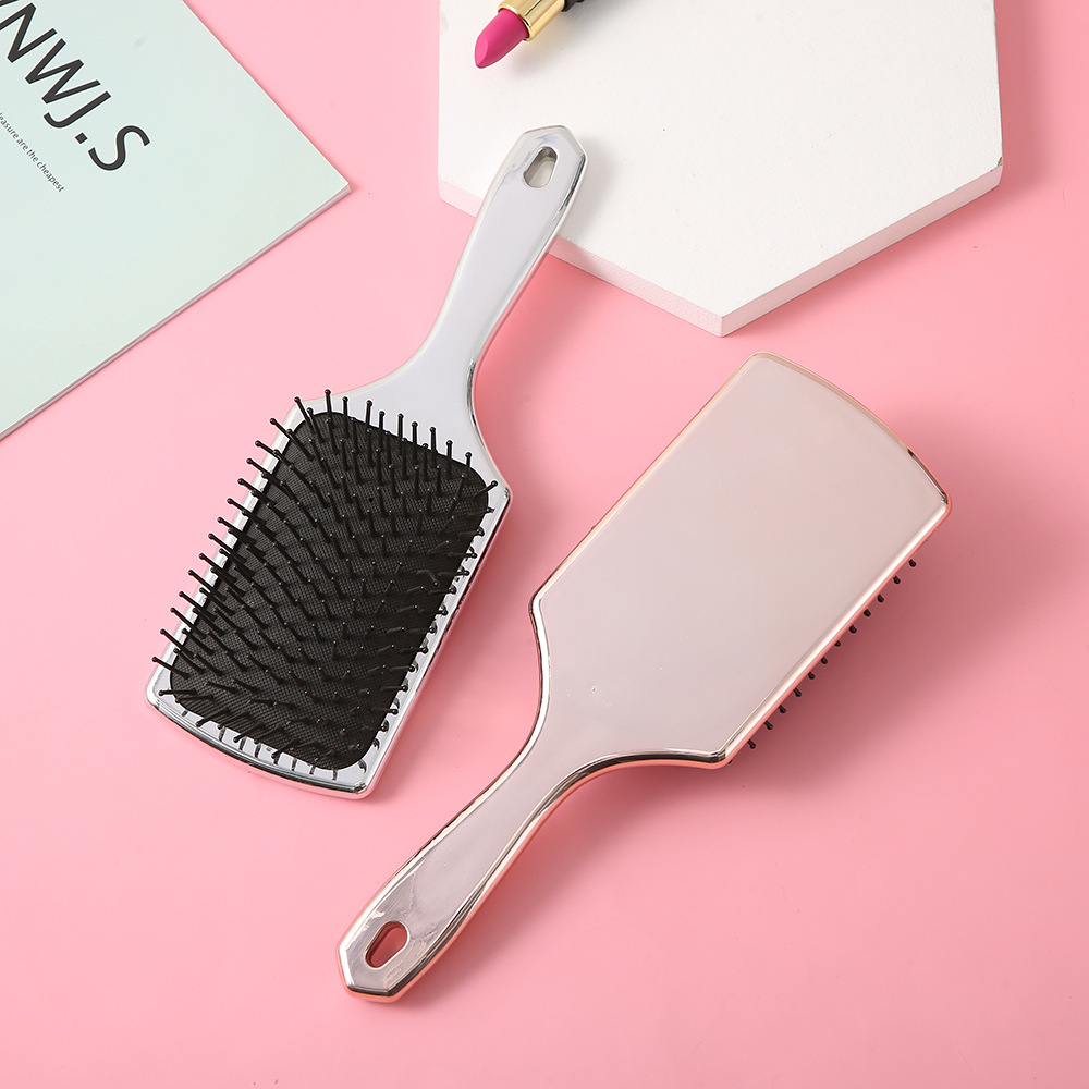 European and American Mirror Plating Generous Plate Hair Curls Air Cushion Comb Straight Hair Airbag Massage Comb in Stock Wholesale