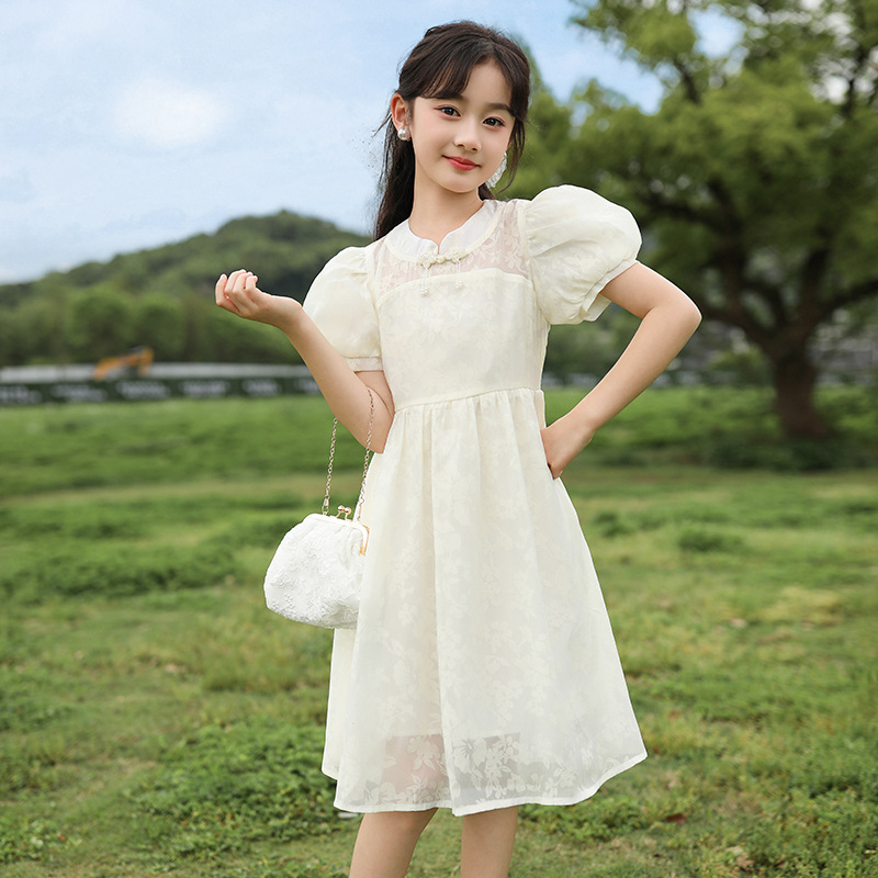 女童夏装连衣裙夏季2024新款儿童裙女大童洋气女孩夏天公主裙旗袍