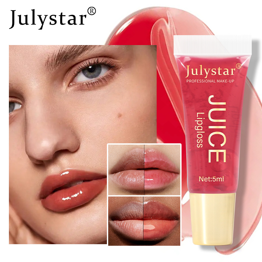 Julystar Beauty Natural Chi Long Bao Wet Mirror Lip Gloss Fruit Taste Toot Lip Moisturizing Water Light Lip Gloss