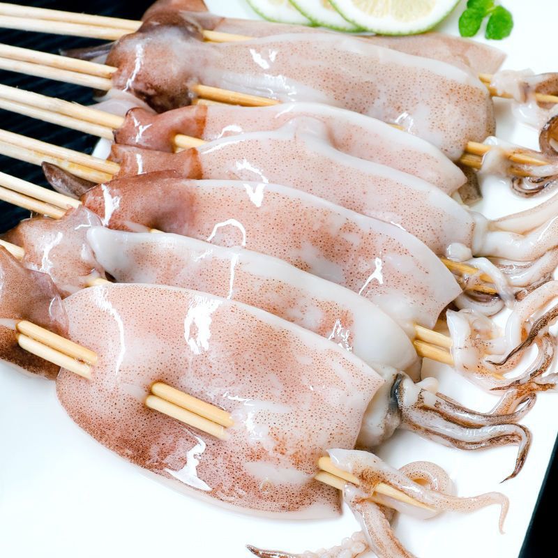 鲜冻淄博鱿鱼串批发速冻大鱿鱼串烧烤串铁板烤串食材八爪鱼串