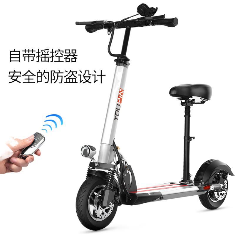 10-Inch Electric Scooter Double Drive Lithium Battery Driving Bicycle Adult Folding Electric Car Overseas Warehouse Factory Approval