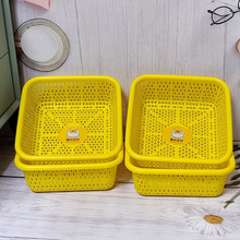 小黄鸭方形塑料沥水篮 家用厨房蔬菜水果洗菜筐 杂物收纳可印Logo