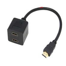 hdmi一分二线高清线hdmi1公对2母hdmi延长线1进2出1080P双胞胎线