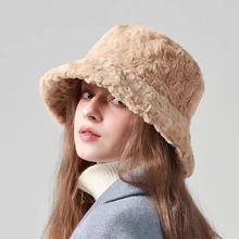 秋冬保暖百搭羊羔毛帽子女韩版显脸小时尚毛绒盆帽甜美减龄渔夫帽