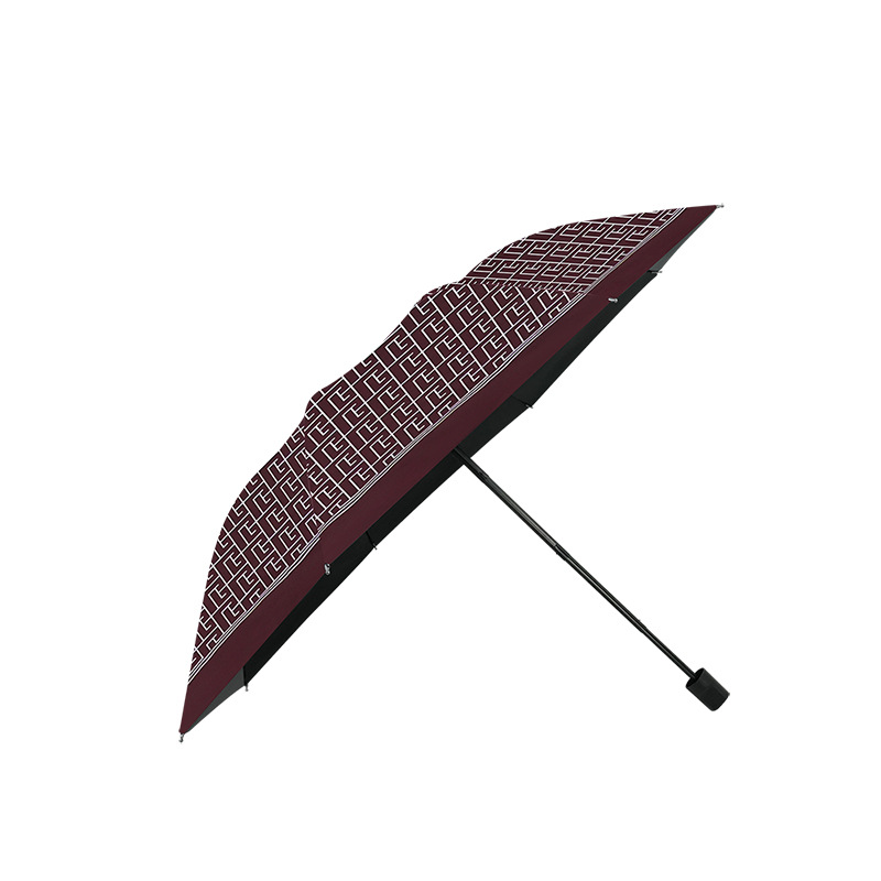 Large Number of Umbrellas Customized Manual Folding Tri-Fold Umbrella Sun-Proof Sunny and Rainy Black Glue Double Reinforced Sun Umbrella