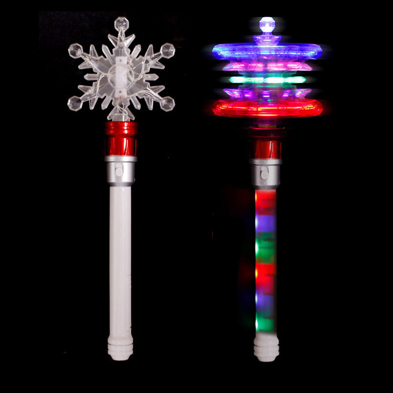 Snowflake Rotating Magic Wand Magic Wand Luminous Toy Night Market Stall Colorful LED Electronic Glow Stick