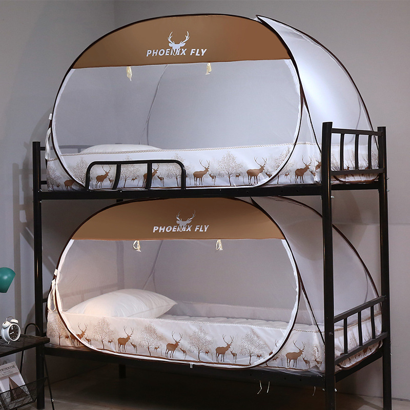 2022新款免安装蚊帐学生宿舍上下床寝室蒙古包上铺单人可折叠