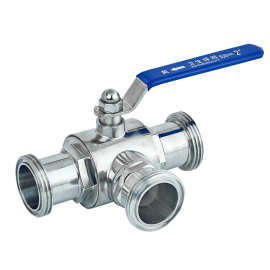 卫生级三通球阀 不锈钢球阀 三通快装球阀 卫生级全包三通球阀