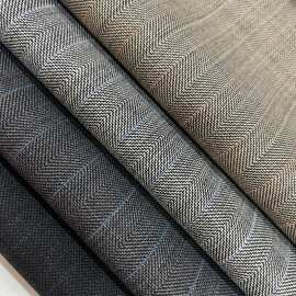 人字纹条纹板丝呢条子精纺羊毛花呢五十羊毛西装外套面料