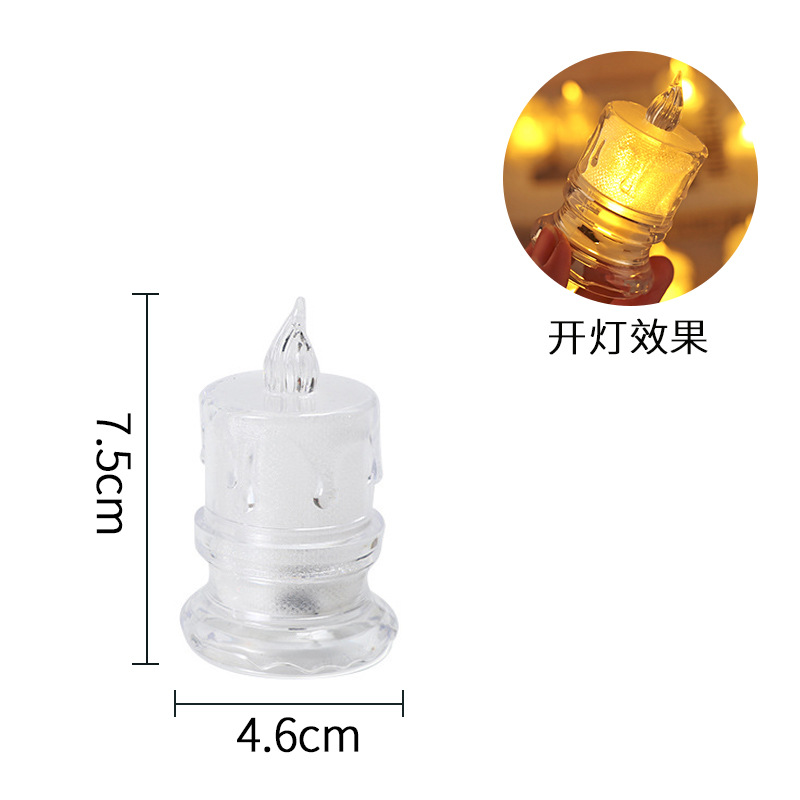 Cross-Border New Arrival LED Electronic Candle Transparent Shell Tealight Luminous Christmas Acrylic Tearful Candle Wholesale