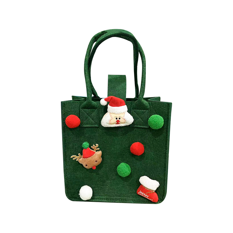 Cute Christmas Felt Bag Hand Gift Handbag Cartoon Felt Handbag Wedding Banquet Gift Bag Logo