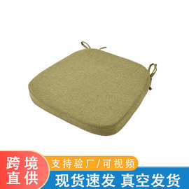 跨境出口棉麻马蹄型椅垫餐椅软包弧形椅子垫四季家用海绵坐垫屁垫