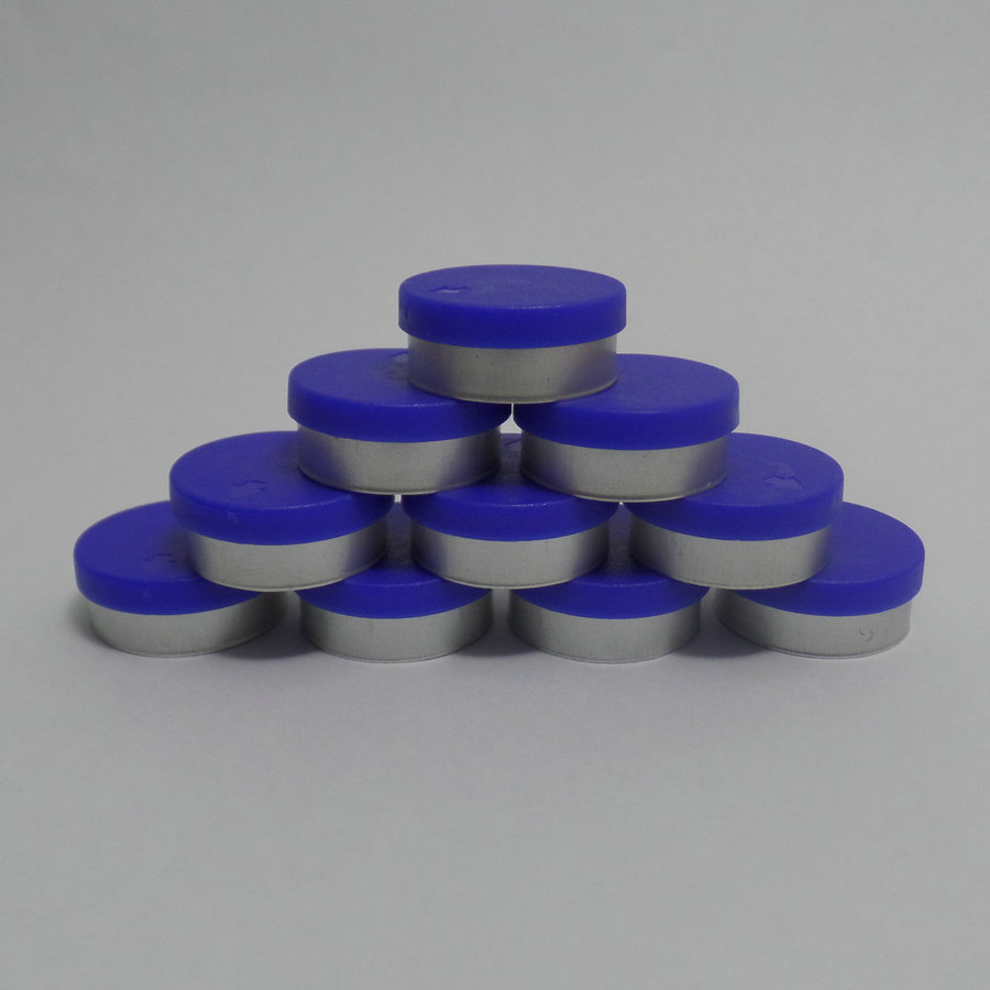 现货供应西林瓶铝塑组合盖,13#20#深蓝色磨砂定位盖,全撕开盖