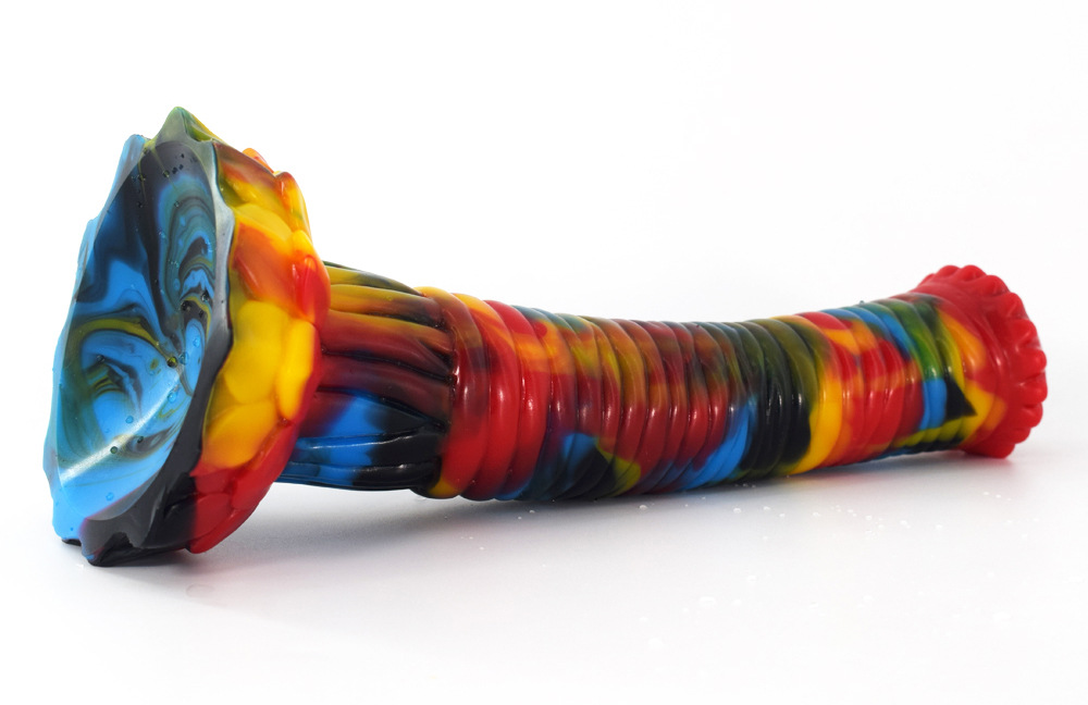 新款液态硅胶彩色动物假阳具长款阴茎女用肛塞玩具情趣自慰器