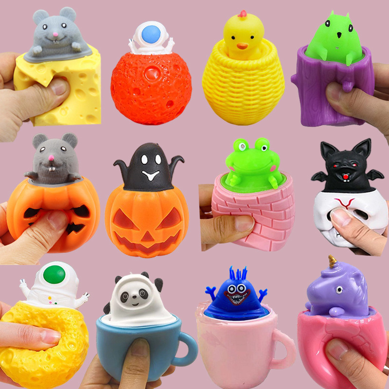 new exotic new style pinch music cross-border decompression gift pinch music children‘s toy decompression cheese mouse cup wholesale