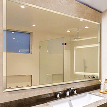 浴室镜无框卫生间洗手间厕所玻璃镜子防爆壁挂粘贴免打孔