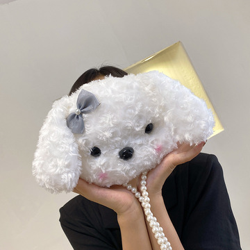 卡通洛丽塔小狗毛绒包女可爱呆萌玩偶jk软妹单肩包2021新款斜挎包