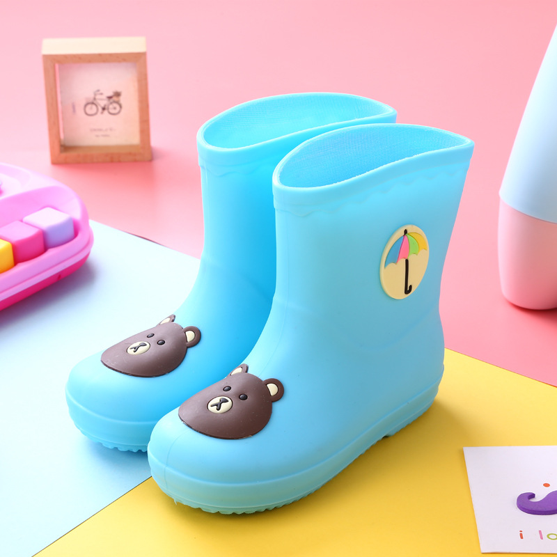 New Fashion Cartoon Cute Outdoor Children's Rain Boots Four Seasons Waterproof Velvet Warm Children's Rain Shoes Wholesale