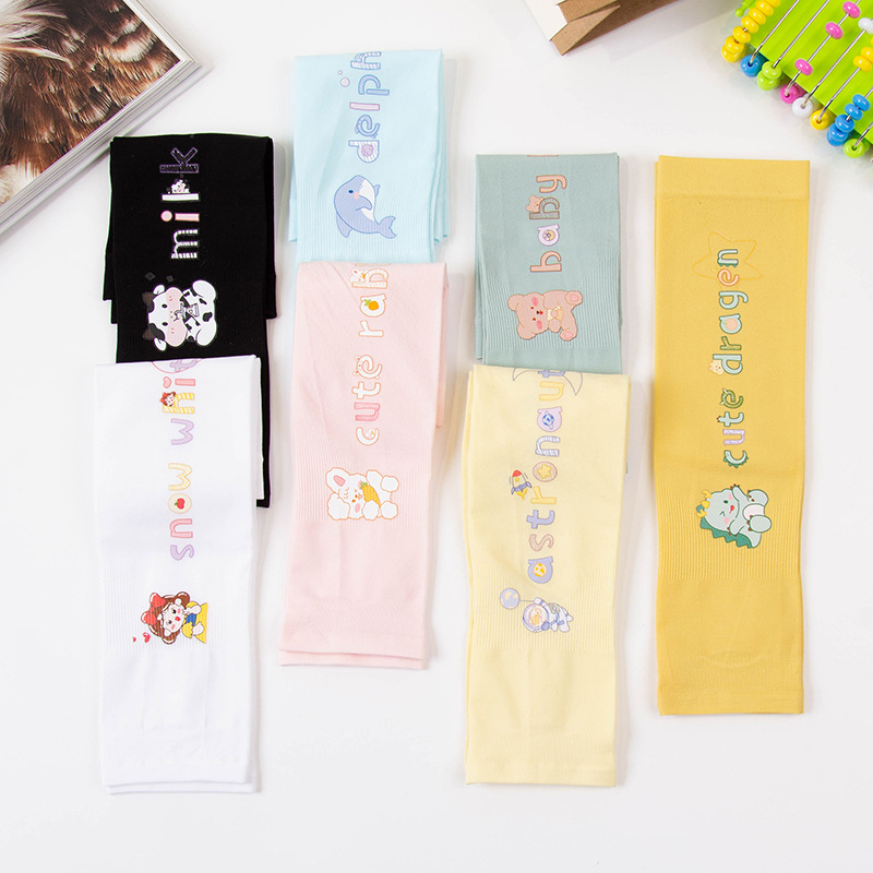 New Cartoon Children's Sun Protection Oversleeve Boys' Cool Feeling Ice Silk Sleeves Baby Girls' Ice Sleeve UV Protection Arm Guard Sleeves