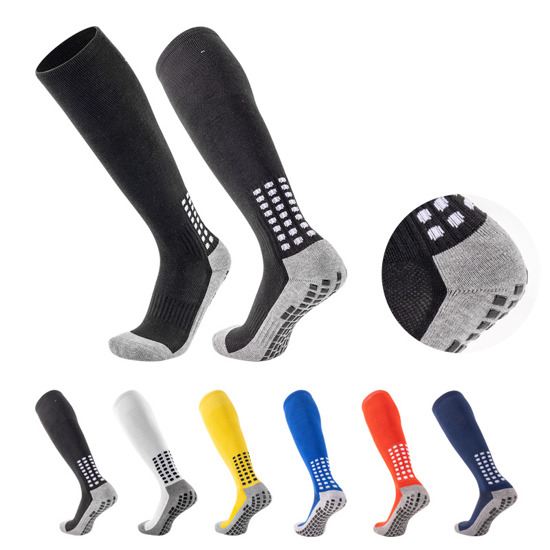 跨境足球袜男士毛巾底点胶袜吸汗透气长筒防滑运动袜训练减震袜子