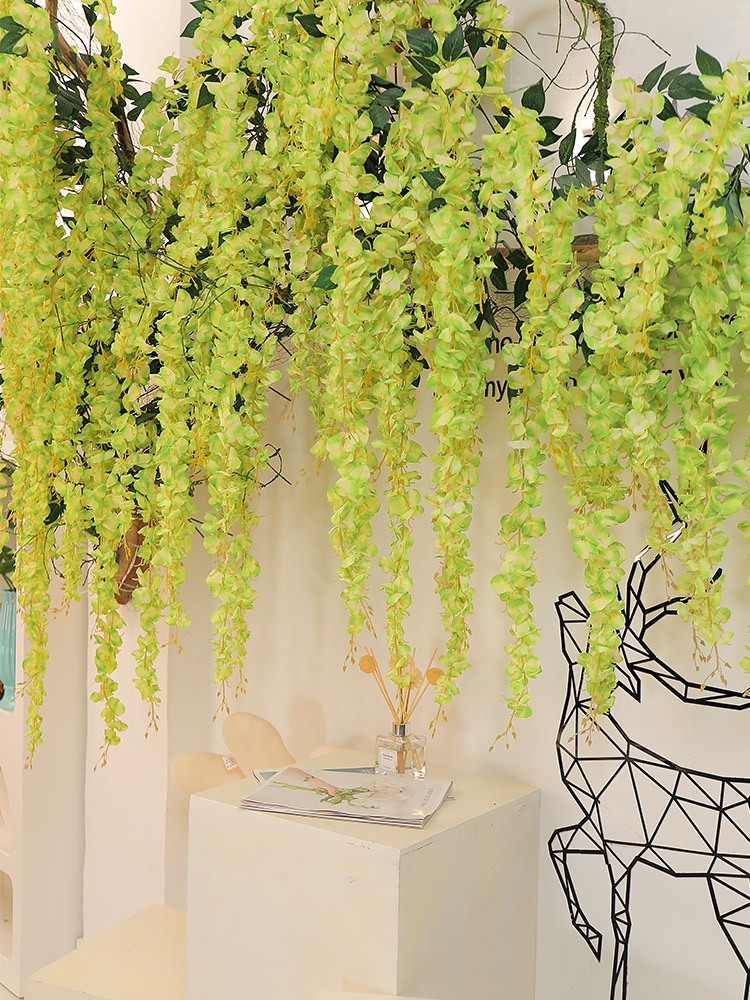 紫藤花假花景区店铺农家乐网红打卡造景树花藤条吊顶装饰道具