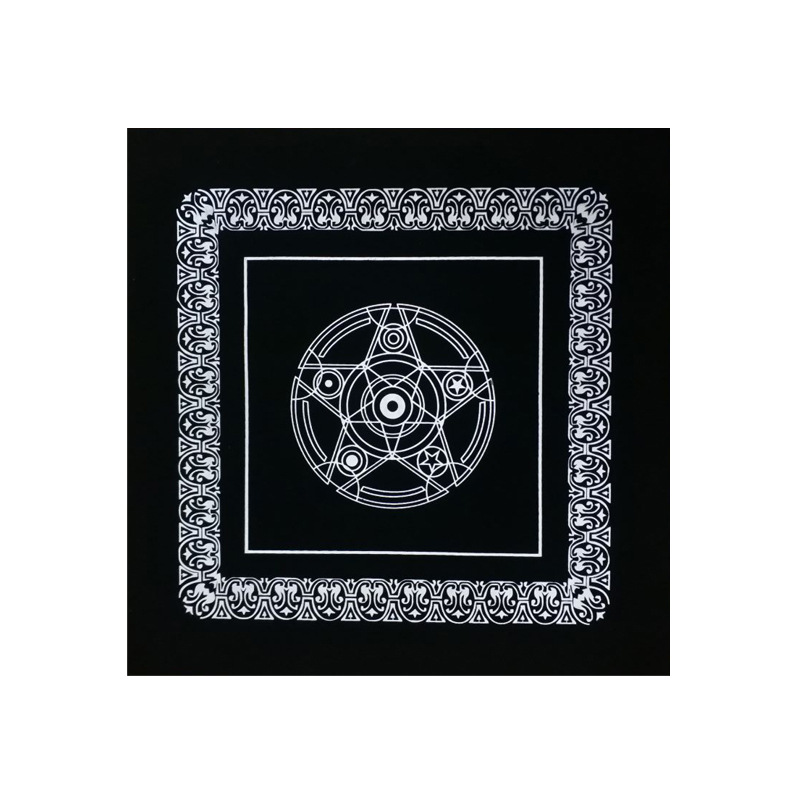 五芒星黑色绒布 塔罗布塔罗牌桌布 祭坛布 水晶布 49*49cm