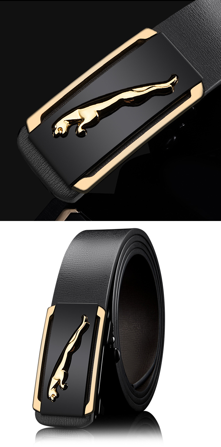 安普里保罗纯牛皮男士皮带男潮年轻人真皮自动扣腰带韩版个性潮人