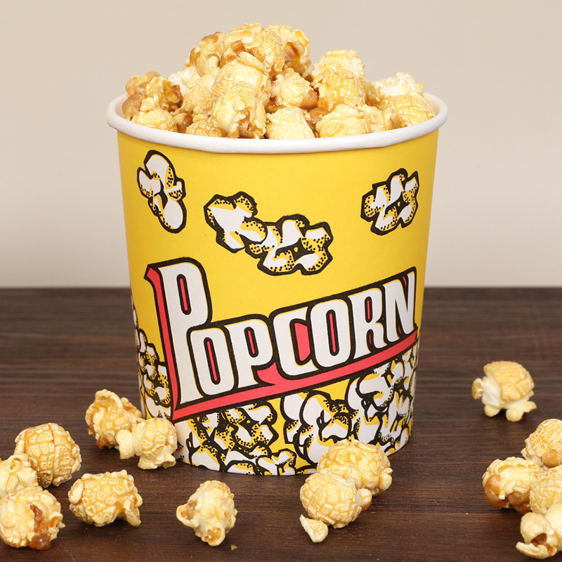 爆米花桶纸杯桶爆米花盒子爆米花包装桶盒袋一次性纸筒串串做