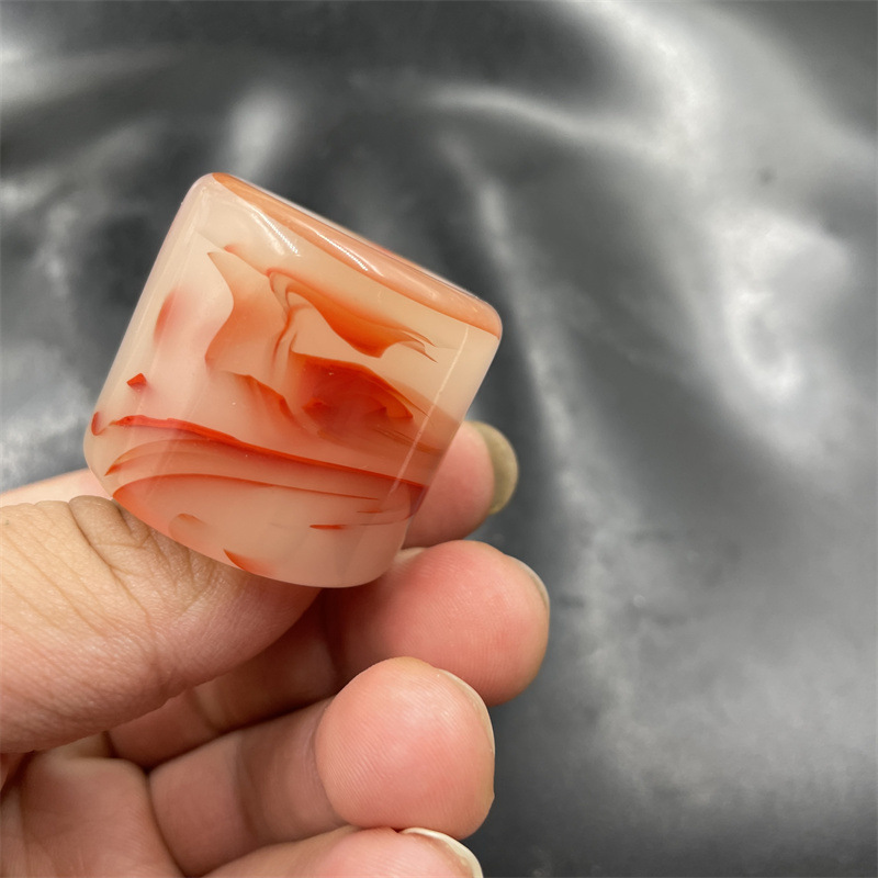 老玉匠 优化红色外蒙料仿玉扳指 鸡血玉扳指 指环 特价-阿里巴巴