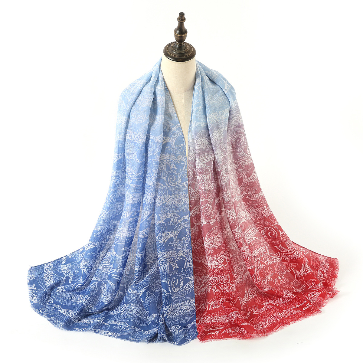 One-Piece Delivery Is Exported to European and American Fashion Classic Printing Color Matching Stitching Cotton and Linen Scarf Shawl Factory Wholesale