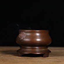 古玩铜器收藏做旧工艺品纯铜狮耳铜香炉熏香炉客厅家居摆件
