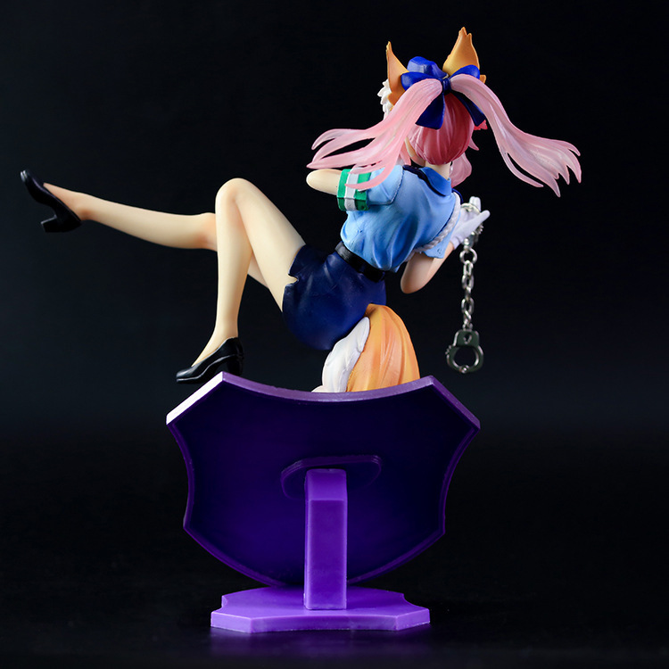 fgo 女警服 玉藻前 狐耳 可爱造型 摆件 模型手办 动漫模型