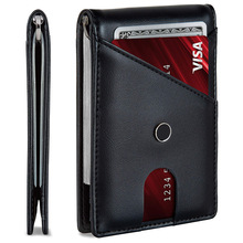 RFID保护修身皮革男士简约钱包信用卡持有人钱夹