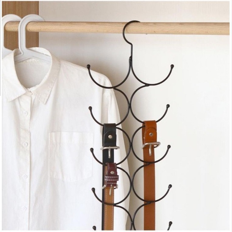 衣帽挂衣柜门后挂钩架多环圆环圈圈环金属领带架悬挂式挂钩-阿里巴巴