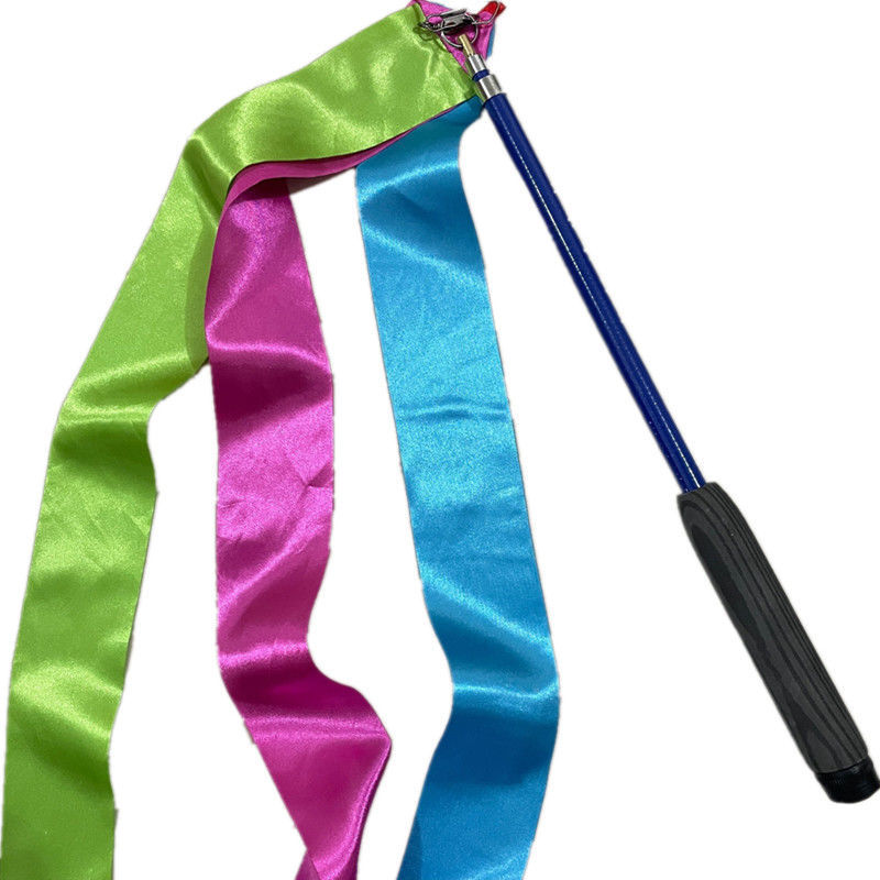 一杆多带6/7/8米伸缩竿彩带舞广场舞健身绸带90cm厘米伸缩杆飘带