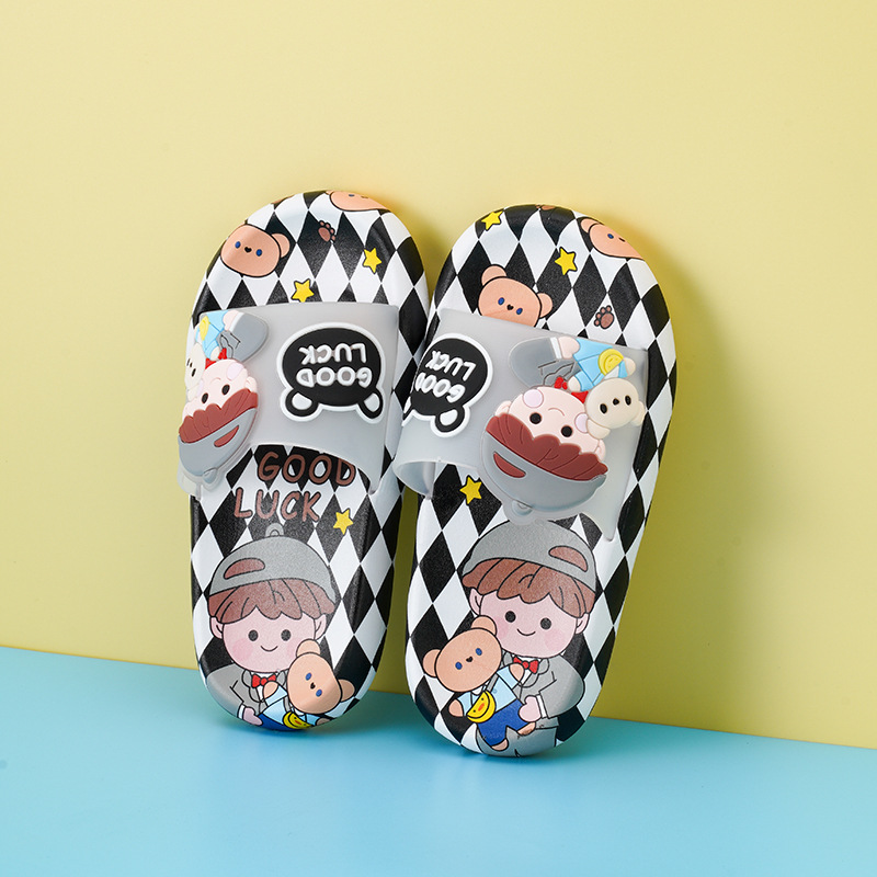 New Cartoon Children Slippers Indoor and Outdoor Slippers Custom Non-Slip Soft Bottom Baby Boys and Girls Sandals Flip Flops